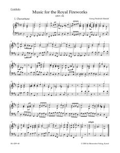 Music for the Royal Fireworks (HWV 351) (Cembalo)