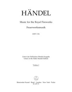 Music for the Royal Fireworks (HWV 351) (Violin I)