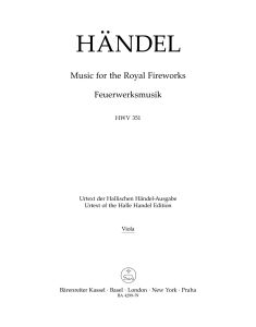 Music for the Royal Fireworks (HWV 351) (Viola)