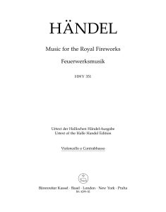 Music for the Royal Fireworks (HWV 351) (Cello/Bass)