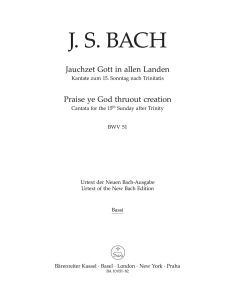 Cantata No.51: Jauchzet Gott In Allen Landen (BWV 51)  (Cello/Bass)