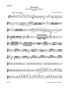 Concerto for Violin in D major Op.61 (Violin I)