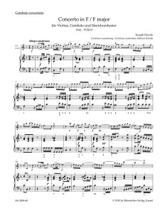 Concerto in F major for Violin, Harpsichord & String Orchestra (Hob.XVIII:6*) (Harpsichord)