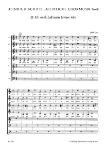 Sacred Choral Music 1648, No. 25: Ich weiss, dass mein (SWV 393)