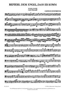 Befiehl dem Engel, dass er komm (Command the Angels, that they come) (BuxWV 10) (Cello/Bass)