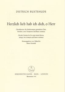 Herzlich lieb hab ich dich, o Herr (BuxWV 41) (Full Score, paperback)