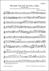 Herzlich lieb hab ich dich, o Herr (BuxWV 41) (Violin I/Trumpet I)