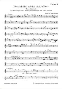 Herzlich lieb hab ich dich, o Herr (BuxWV 41) (Violin II/Trumpet II)