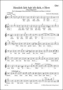 Herzlich lieb hab ich dich, o Herr (BuxWV 41) (Choral Score)