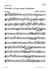 Fuerwahr, Er Trug Unsere Krankheit (Behold, He Bore All Our Infirmities) Bassoon