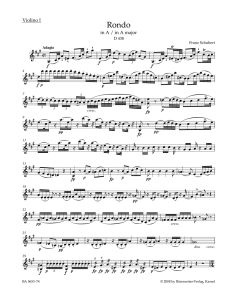 Rondo for Violin and Strings in A major D 438 (Violin I)