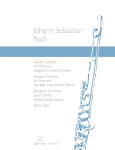 Sonata for Flute and obbligato Harpsichord (Piano) in G minor (BWV 1020)