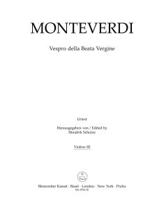 Vespers 1610, Vespro della Beata Vergine Violin III