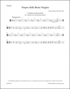 Vespers 1610, Vespro della Beata Vergine Viola III
