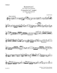 Concerto for Violin in C major (Hob.VIIa:1) (Violin I)
