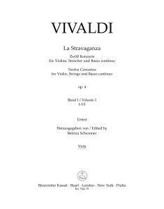 La Stravaganza Op.4 Volume 1 (Nos 1-6) (Viola)