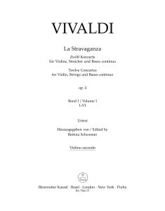 La Stravaganza Op.4 Volume 1 (Nos 1-6) (Violin II)