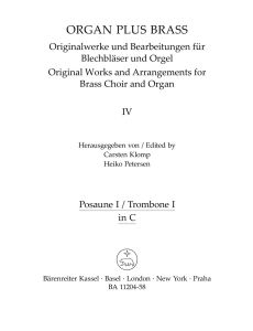organ plus brass, Volume IV Cathedral Sounds (Trombone I)
