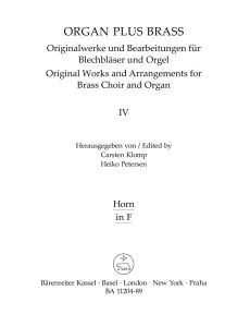 organ plus brass, Volume IV Cathedral Sounds (Horn in F)