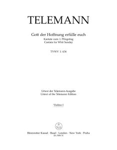 Gott der Hoffnung erfülle euch (TVWV 1:634) (Violin I)