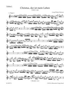 Christus, der ist mein Leben (TVWV 1:138) (Violin I)