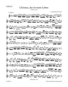 Christus, der ist mein Leben (TVWV 1:138) (Violin II)