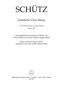 So fahr ich hin zu Jesu Christ SWV 379 No.11 from Geistliche Chor-Music