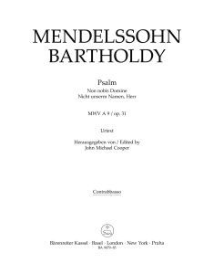 Psalm "Non nobis Domine" / "Nicht unserm Namen, Herr" Op.31 (Double Bass)