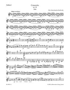 Concerto for Violin in E minor Op.64 (Violin I)