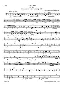Concerto for Violin in E minor Op.64 (Viola)