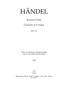 Concerto in F major (HWV 331) (Viola)