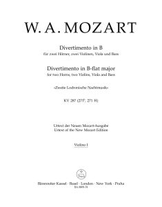 Divertimento in B-flat major K.287 (Violin I)