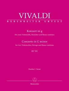 Concerto for two Violoncellos, Strings and Basso continuo in G minor RV 531 (Full Score)