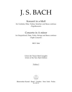 Triple Concerto Amin BWV1044 (Violin I)