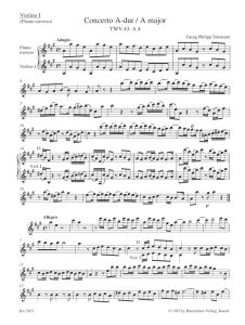 Concerto in A major (TWV 43:A4) (Violin I)