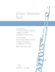 Three Sonatas for Flute & Basso continuo arranged for two flutes