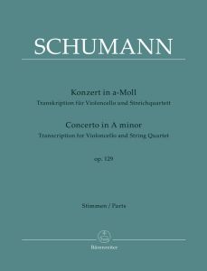Concerto for Violoncello in A minor Op.129: Transcription for Cello & String Quartet (Parts)