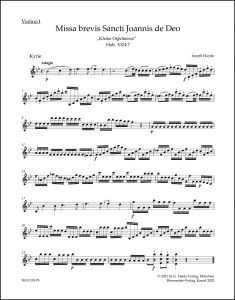 Missa brevis Sancti Joannis de Deo (Little Organ Mass) (Hob.XXII:7) (Violin I)
