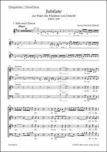 Utrecht Jubilate (HWV 279) (Choral Score)