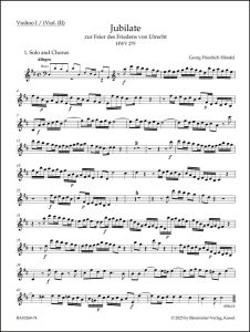 Utrecht Jubilate (HWV 279) (Violin I)