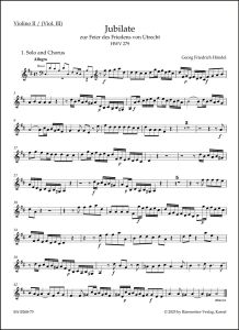 Utrecht Jubilate (HWV 279) (Violin II)